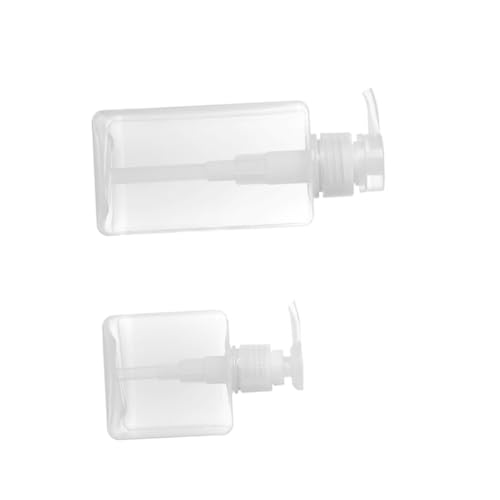 PLAFOPE 2 Piezas Botellas de Bomba Portátil para Viaje Dispensador Recargable de Plástico y Dosificador de Loción para Crema y Gel Envases Reutilizables para Cuidado Facial y Corporal