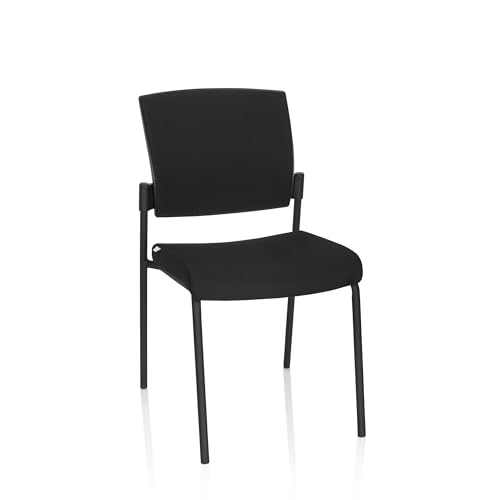 hjh OFFICE 820022 Siège Visiteur K9 V Pro Tissu Noir Siège de conférence pouvant Supporter jusqu'à 180 kg, Assise rembourrée, empilable