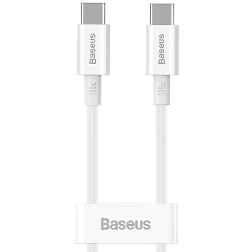 Baseus Cable tipo C superior tipo C de carga rápida/suministro de energía/FCP 100 W 5 A 20 V 1 m blanco (CATYS-B02)