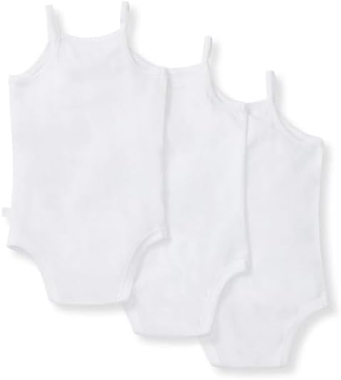 Burt's Bees Baby Girls' One-Piece Organic Cotton Camisole Bodysuits, 3-Pack - Image 7