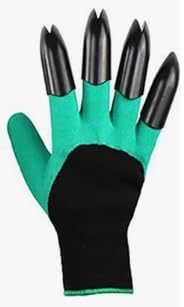 Rubber Coated Thorn Proof, Waterproof, Gardening Gloves With Sturdy FIngertips | 4 ABS Plastic Claws For Digging, Planting and Other Farming Activites GAGGWPN-image-4