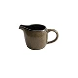 Gravy Boats Small Ceramic Milk Jug Gravy Boat with Handle Chinese Ceramic Milk Jar Mini Seasoning Pot, 2.7oz Sauce Jug(Brown)
