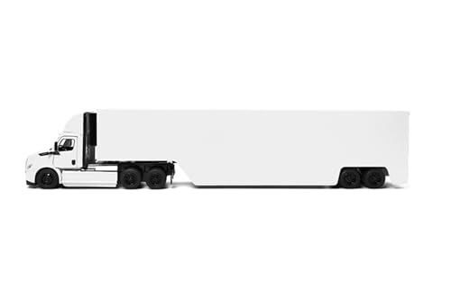 KiNSMART - Freightliner eCascadia Semi-Truck & Container 13Inch 1:62 Scale Die Cast Metal Model Pullback Action (White)