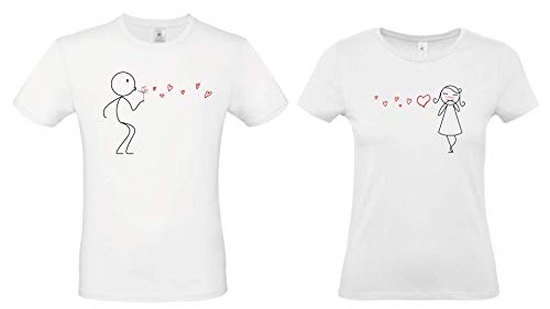 T-shirts blancs imprimés sur tissu couple XXL fini les motifs craquelés