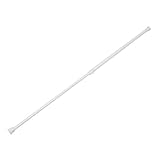 Curtain Rod - TOOGOO(R)Spring Loaded Extendable Telescopic Net Voile Tension Curtain Rail Pole Rod Rods White 40-75cm
