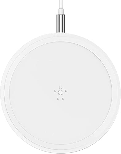 Belkin Wireless Charger, Special Edition BoostUp 7.5W iPhone Optimized Charging Pad with Stainless Steel Chrome Finish, White Pad (Renewed)