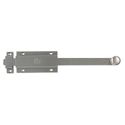 Amig - Pasador de Sobreponer para Puertas Mod.3700 - Pestillo de Seguridad Plateado para Colocar Horizontal o Vertical - De Latón Acabado en Cromado Mate - Medidas: 150 x 48 mm - Incluye Tornillos