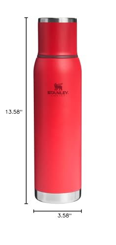 Image of Stanley Adventure-To-Go Vacuum Bottle 1.4 qt | Wide Mouth with Leakproof Cup Lid | Keep Drinks Hot or Cold | Packable for Travel | Insulated Stainless Steel Thermal Bottle | BPA-Free | Chili Red