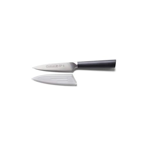 Coolinato – Profi Gemüsemesser 9cm – Extra scharfer deutscher Klingenstahl – Ergonomischer Kunststoff Griff – Schälmesser/Obstmesser für präzises Schneiden von Gemüse & Obst - Inkl. Klingenschutz