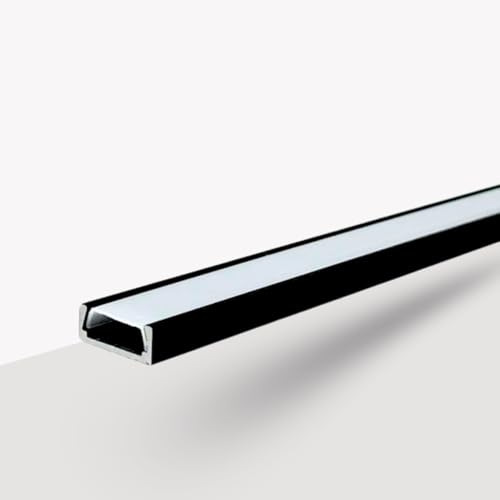 Evotrade Canalina LED da Incasso Mini per Strisce LED Lunghezza 2 Metri – Design Elegante con Diffusore Opalino, Perfetta per Illuminazione Moderna di Ambienti, Cucine e Soggiorni (Colore Nero)
