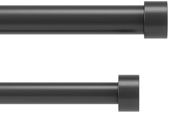 Umbra Cappa Double Curtain Rod, Includes 2 Matching Finials, Brackets & Hardware, 66 to 120-Inch, Black