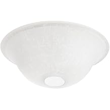 Kira Home 13" Ceiling Fan Globe Replacement, White Linen Glass Bowl Upgrade, Glass Shade Compatible with Hunter - Hampton Bay - Harbor Breeze Fans & More, 12.75" D x 4.25" H