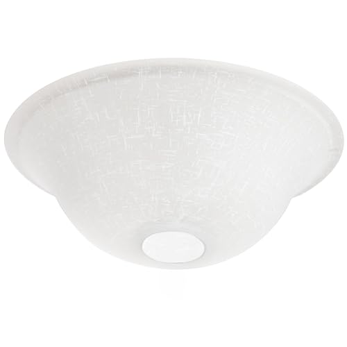 Kira Home 13 Ceiling Fan Globe Replacement Shade White Linen Glass Bowl