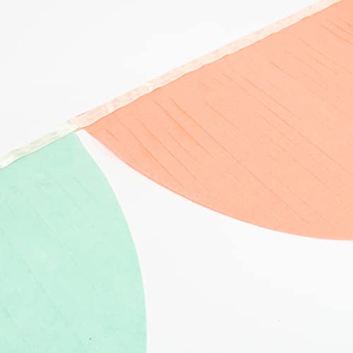 Meri Meri Rainbow Scallop Pennant Banner (Pack of 2), 13' Party Banner Including Excess Cord, Garland Birthday Party Decorations