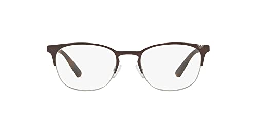 Emporio Armani Men's EA1059 Oval Sunglasses, Matte Brown and Gunmetal/Demo Lens, 53 mm