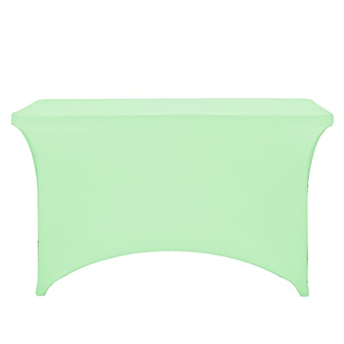 Image of FORLIFE Spandex Table Cover - Fitted 4ft Rectangular Tablecloth, Stretch Patio Cover, Universal for Wedding, Banquet, Party (Mint)