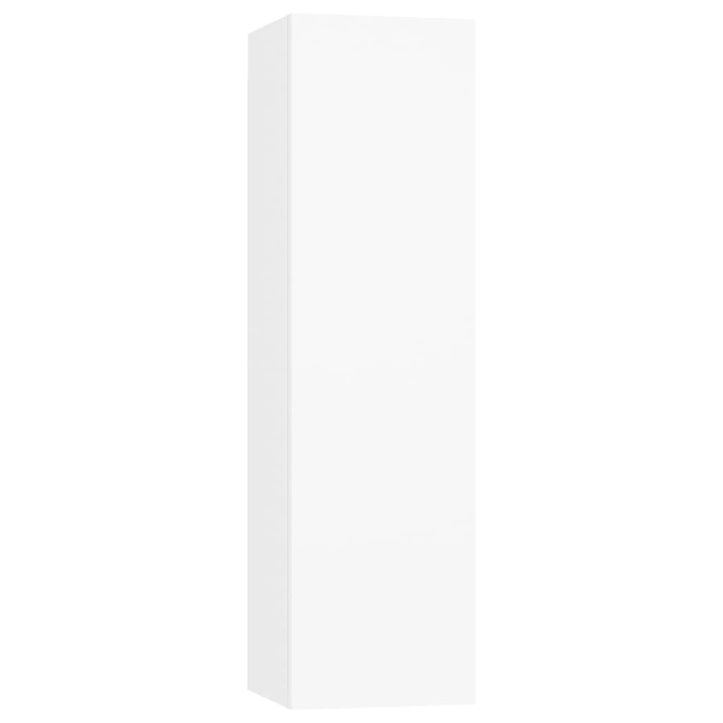 3-TLG. TV-Schrank-Set Weiß, Holzwerkstoff, 110 cm Breite, Wandmontage, Modernes Media-Center für Wohnzimmer und Schlafzimmer, mit Stauraum