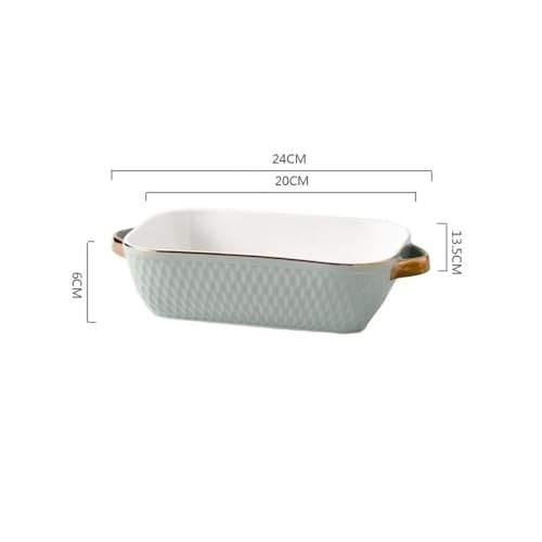 Cocotte rectangulaire de cuisson plat micro-ondes bleu et or