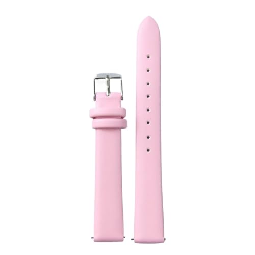 Correa de reloj cuero liberación rápida LUGEMA premium de 14mm con acabado suave color rosa