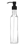 Rail19 French Vessel Glass Soap Dispenser with Metal Pump - Refillable Hand Soap, Lotion & Sanitizer