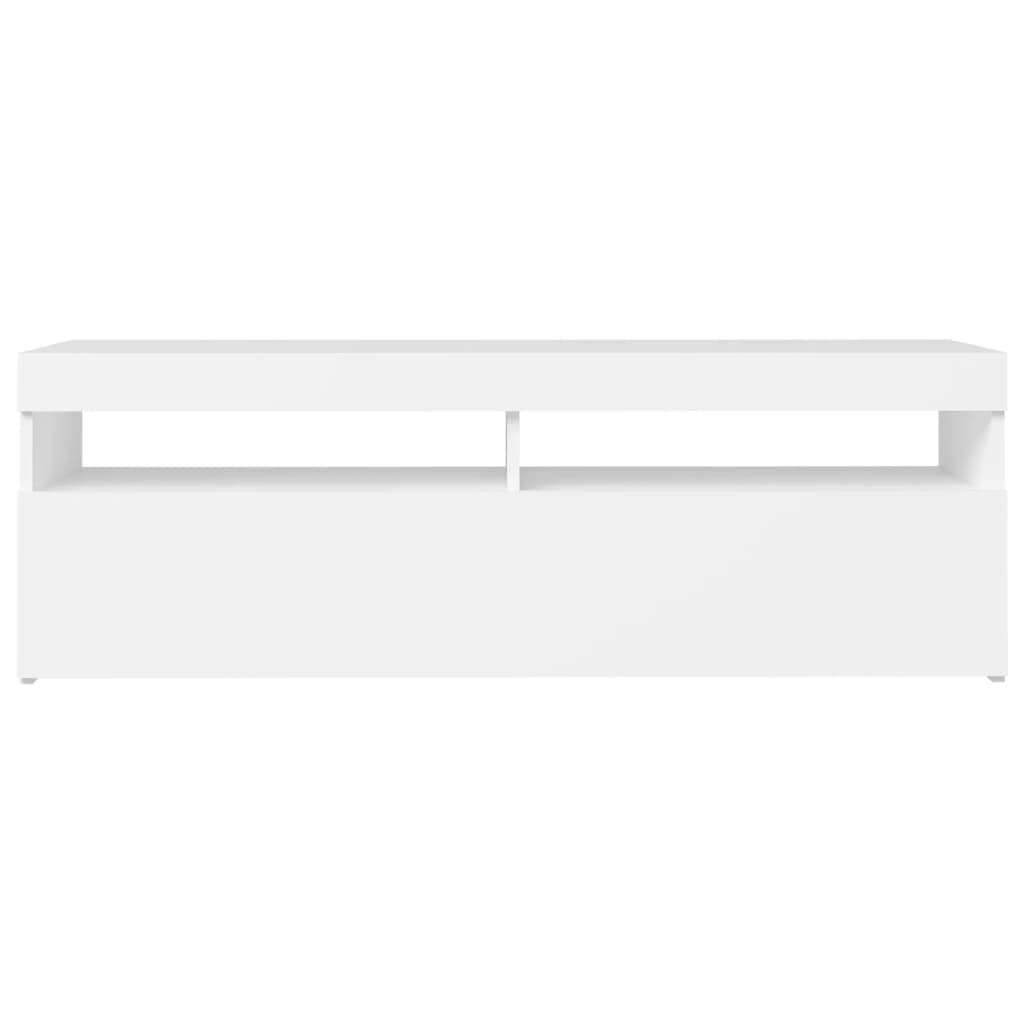 vidaXL - TV-Möbel - TV-Schrank mit LED-Leuchten Weiß 120x35x40 cm
