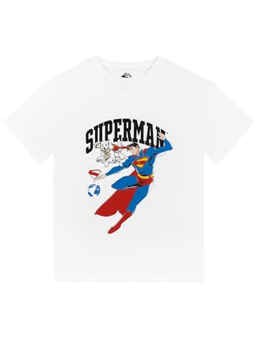 DC Comics Superman T Shirt, Cotton Kids Tshirt, Super Man Boys T Shirt, White 11-12 Years
