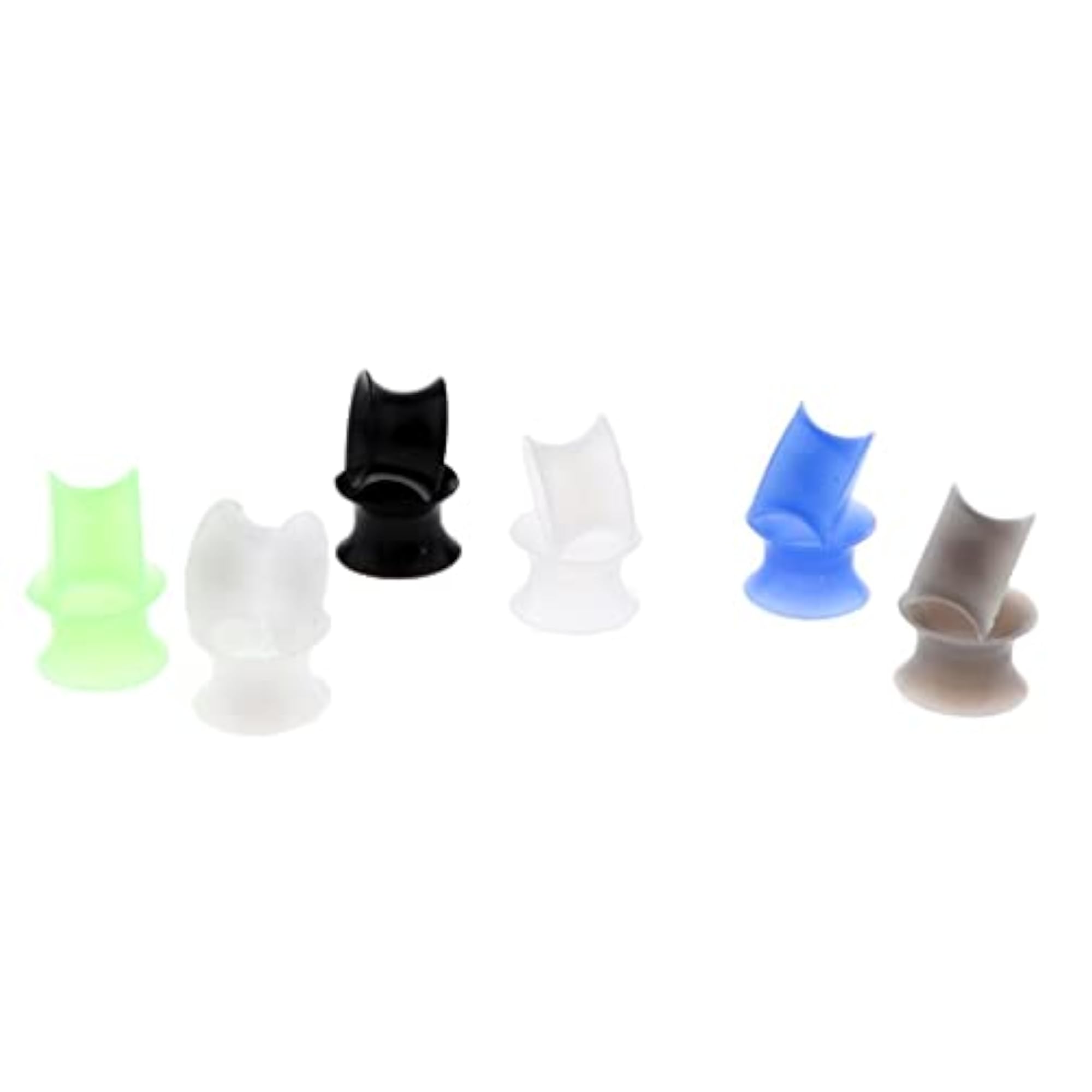 12Pcs Solid Silicone Double Flared Plug Ear Gauge Stretching Expander