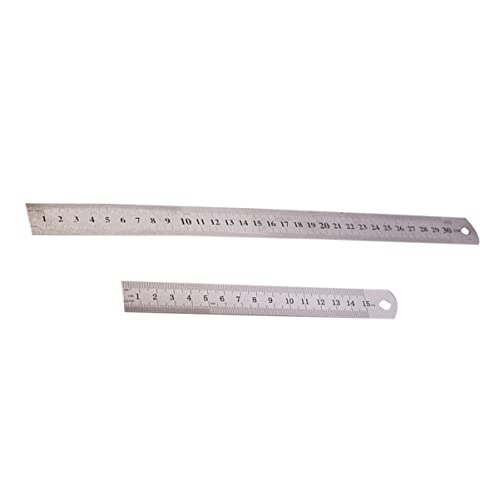Tofficu 2 Uds Ingeniero Metal Cm/Cm Ingeniería Cada Dibujo de Marca para Regla Métrica Y Cm/Marcado Incluyendo Reglas Dobles Escolares Premium Regla de Acero Inoxidable Maquinista Técnico Cover