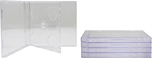5 Double Slimline CD Jewel Boxes with Clear Tray #CD2R10CL(HOLDS 2 CDS IN THE SPACE OF ONE STANDARD SIZED JEWEL BOX!)