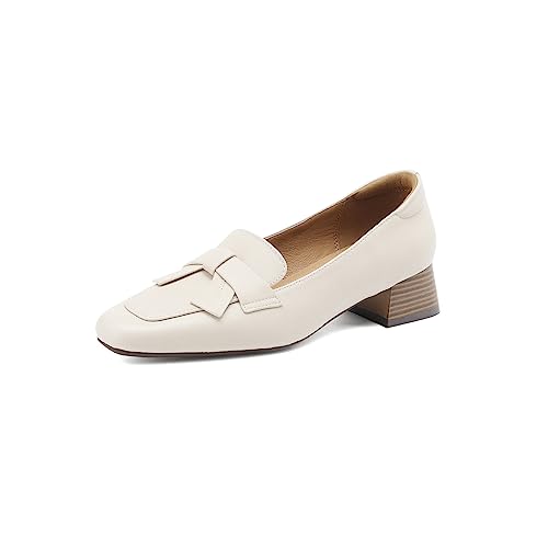 Image of TinaCus Genuine Leather Square Toe Handmade Bowtie Women's Low Heels Casual Loafers Shoes