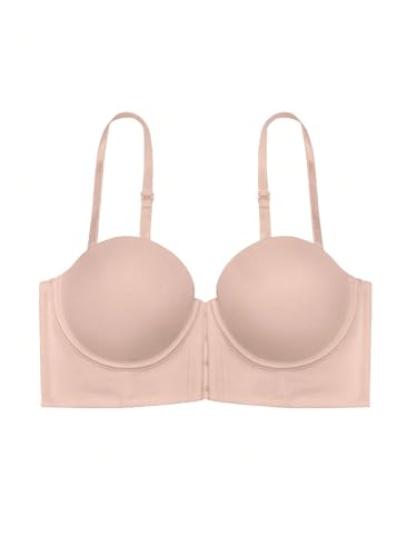 Image of SweatyRocks Women's Front Closure Bandeau Bra Strapless Push Up Underwire Bras