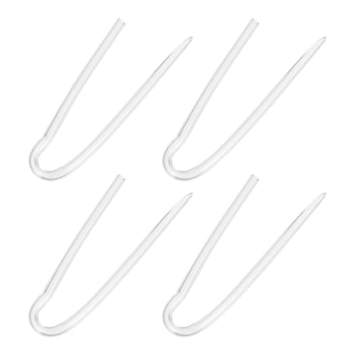 Hemobllo R Type Preformed Tubing 4 Pcs Bend Tube Bte Hearing Aid Eardrum Tubes Transparent Soft Ear Mold Replacement 2.75X0.98X0.19 Inch for Hearing Amplifiers