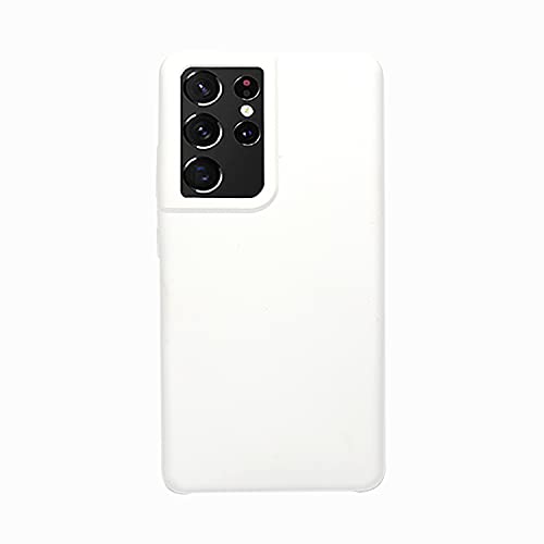 Image of LIRAMARK Liquid Silicone Soft Back Cover Case for Samsung Galaxy S21 Ultra (White)