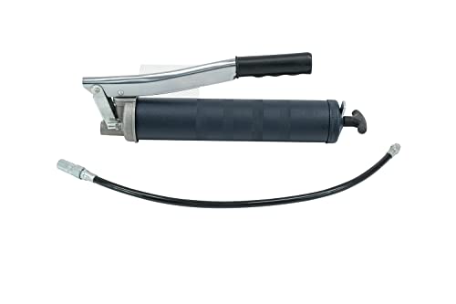 Mytee Products 2 Pack Heavy Duty Lever-Action Manual Grease Gun With 18-Inch Whip Hose - 10,000 Psi Max Pressure - Aluminium Cast Head - Capicity 16 Oz Bulk/ 14Oz Cartridge #TOP5