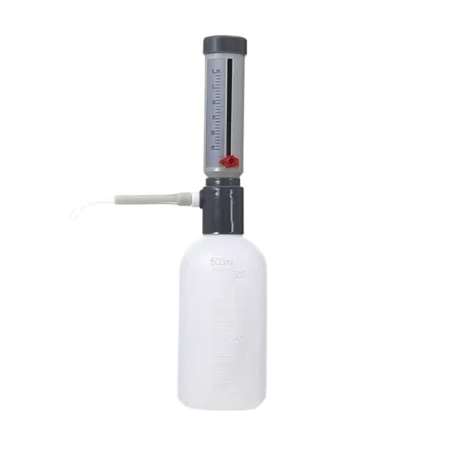 Lab Bottle Top Dispenser Economic Dispenser Sleeve Type 5-25 ml Adjustable Liquid Adder Semi-Automatic Liquid Dispenser(with Clear Bottle0.5) - Image 5
