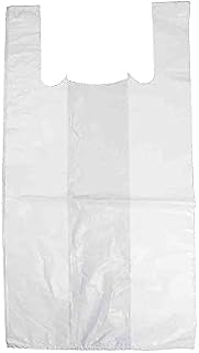Venuscello® 1000 x Vest Style Carrier Bags White Plastic 10" x 15" x 18" Heavy Duty Carry Bags for Vegetables Fruits Groceries Shopping