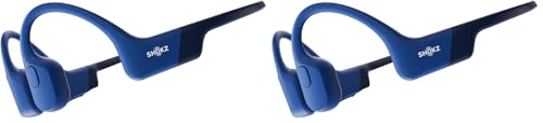 Image of SHOKZ OpenRun, Bone Conduction Headphones,Open-Ear Bluetooth Wireless Sport Headphones for Running & Workout,Sweat Resistant, Long 8H Playtime,Mic,Hair Band-Standard-Blue (Pack of 2)