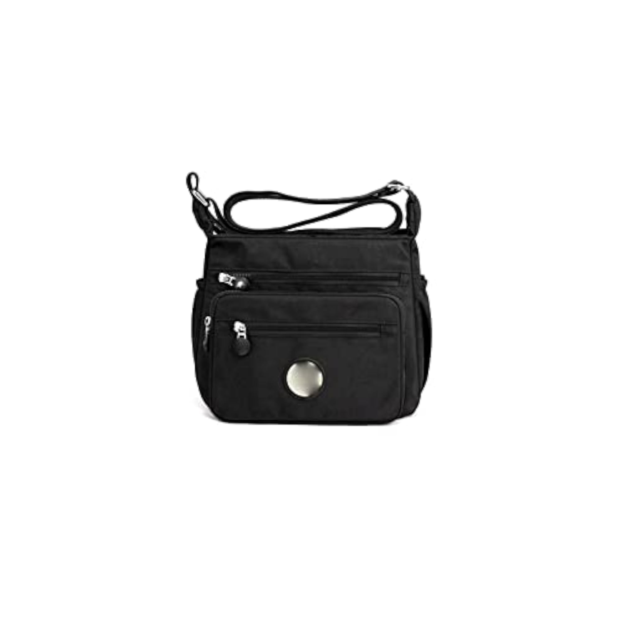 Women's Canvas Black Shoulder Bag, Durable and Wear-resistant