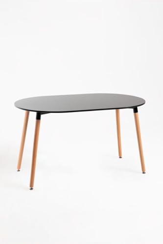 Regalos Miguel - Estilo Nórdico - Mesa Tower Ovalada - Negro