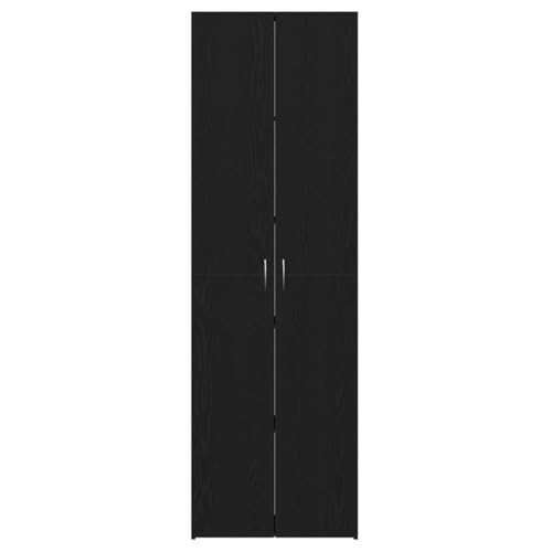 Miniatura 8 de Vidaxl Gabinete De Oficina Con Estante Roble Negro 60 X 32 X 190, Armario Moderno Para Oficina, Soluciones De Almacenamiento Rectangulares, Organizador De Documentos Resistente