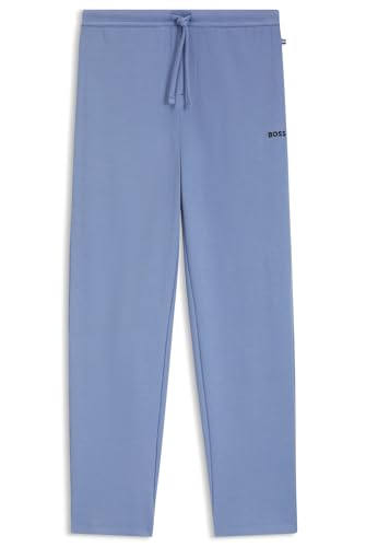 BOSS Mens Waffle Pants Embroidered-Logo Pyjama Bottoms in a Cotton Blend