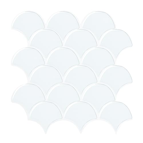White Peel and Stick Backsplash, Thicker Design Renter...