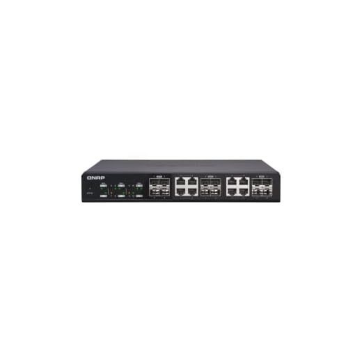 QNAP QSW-1208-8C-US 12-Port Unmanaged 10GbE Switch Twelve SFP+ with Shared Eight 10GBASE-T Ports