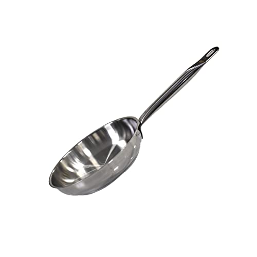 Elo 2454826 Poêle à Frire 28 cm Tout Inox 18/10, Sans PFAS, Tous Feux dont Induction et Four, Cuisson Croustillante, Fond Economie d’Energie, Acier...
