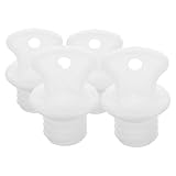 Beaupretty 4 Stück Wärmflaschendeckel Abdeckung Warmwasserflaschen-stecker Wärmer Tasche Deckel Für Heißwasserbeutel Schraubenkappe Für Heißwasserflasche Reisen Gummi Wärmflasche Plastik Weiß