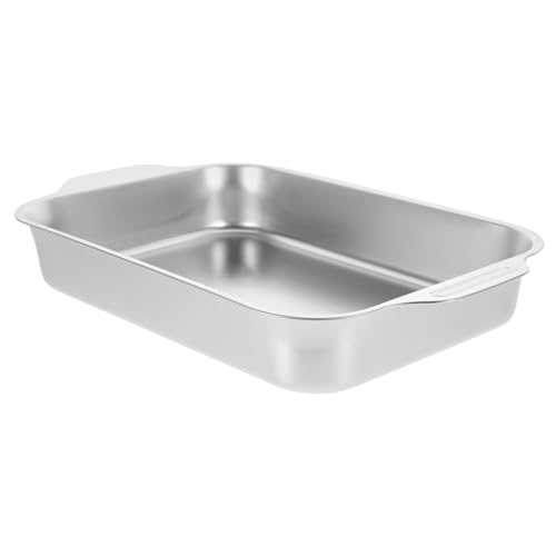 CIYODO Commercial Stainless Steel Roasting Pan Serving Tray for Fish Grilled Lobster Catering Hotel Pan Induction Hob Oven Compatible