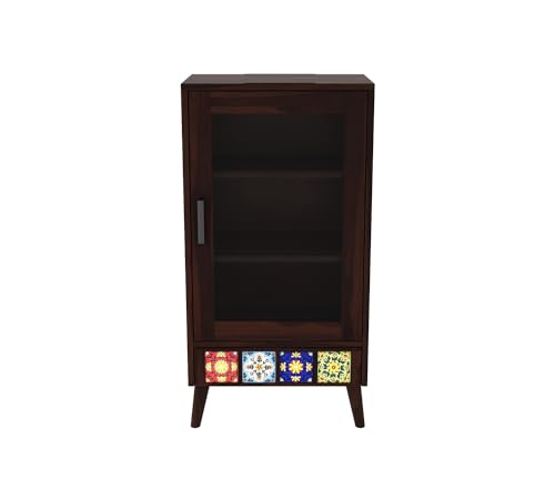 Image of Sheesham Wood Bookcase | Solid Wood Book Shelf for Home Library | Wooden Book Cabinet for Home & Office Living Room (Large, BBslf-Walnut3)