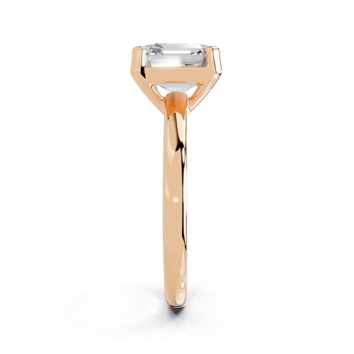 1-5 Carat 14K 18K Gold Platinum Asscher Cut 4 Prong Solitaire Lab Grown Diamond Ring, Engagement, Anniversary Wedding, IGI Certified Promise Rings for Women (1-5 Ct, F-G Color, VS1-VS2 Clarity)3