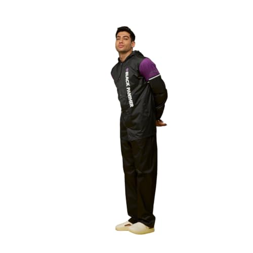 Image of ZEEL Water Fighter Rain Coat for Men with Adjustable Hood, Polyester Waterproof Full Sleeves, Top and Bottom Set Rainwear, Front Zip with Flap, Lightweight Raincoat