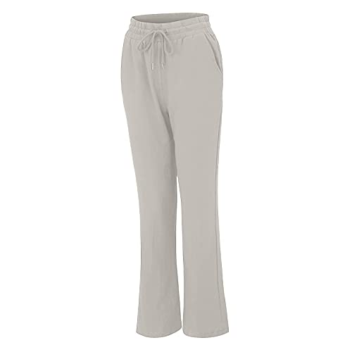 Yoga Pants Women Linen Pants Summer 2023 Casual Loose Drawstring Elastic High Waist Comfy Trousers Straight Leg Long Lounge Pant #TOP3